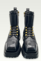 Balmain – Bottines Ranger Army en cuir – Noir – vue avant