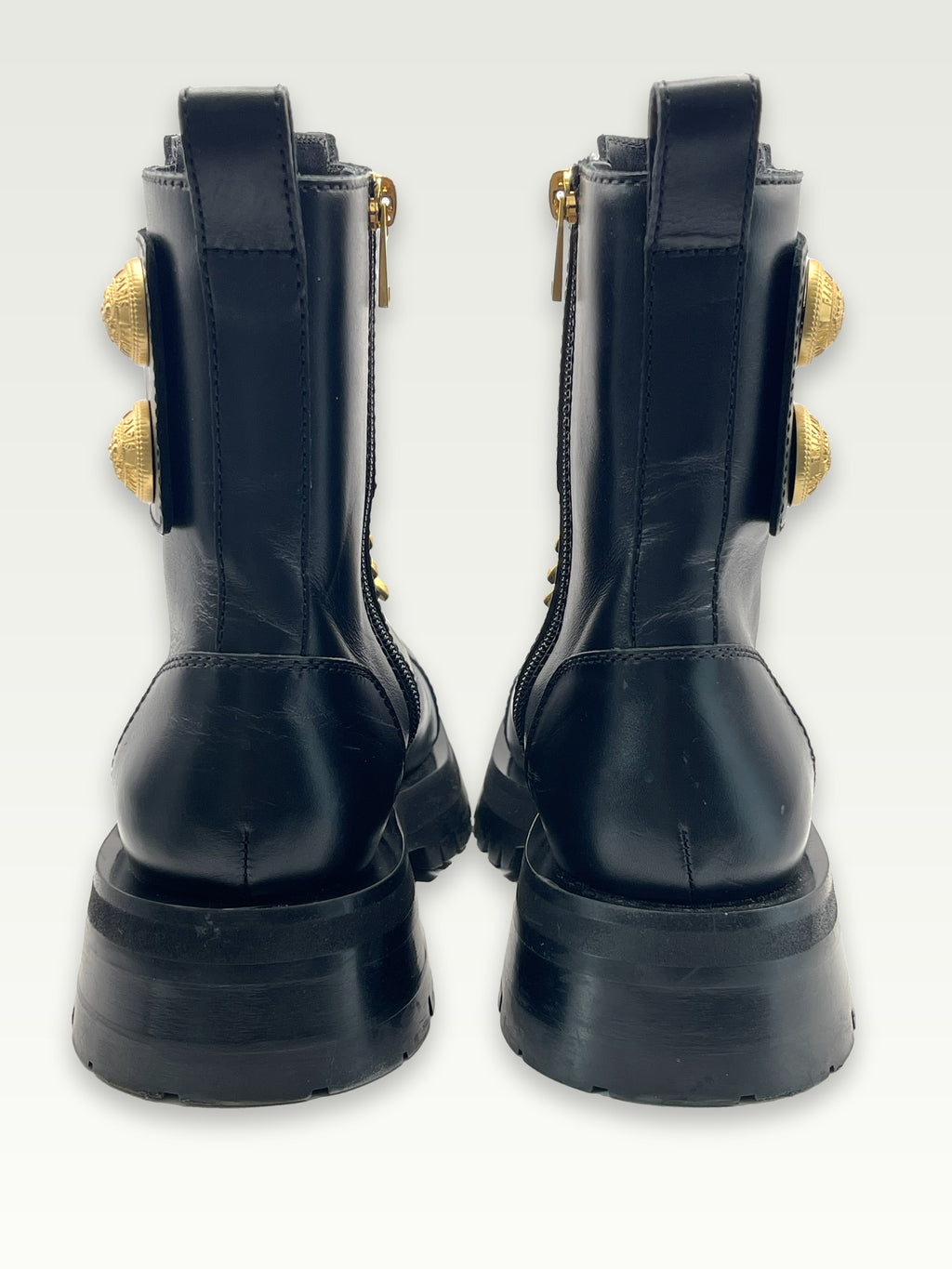 Balmain – Bottines Ranger Army en cuir – Noir – vue arrière