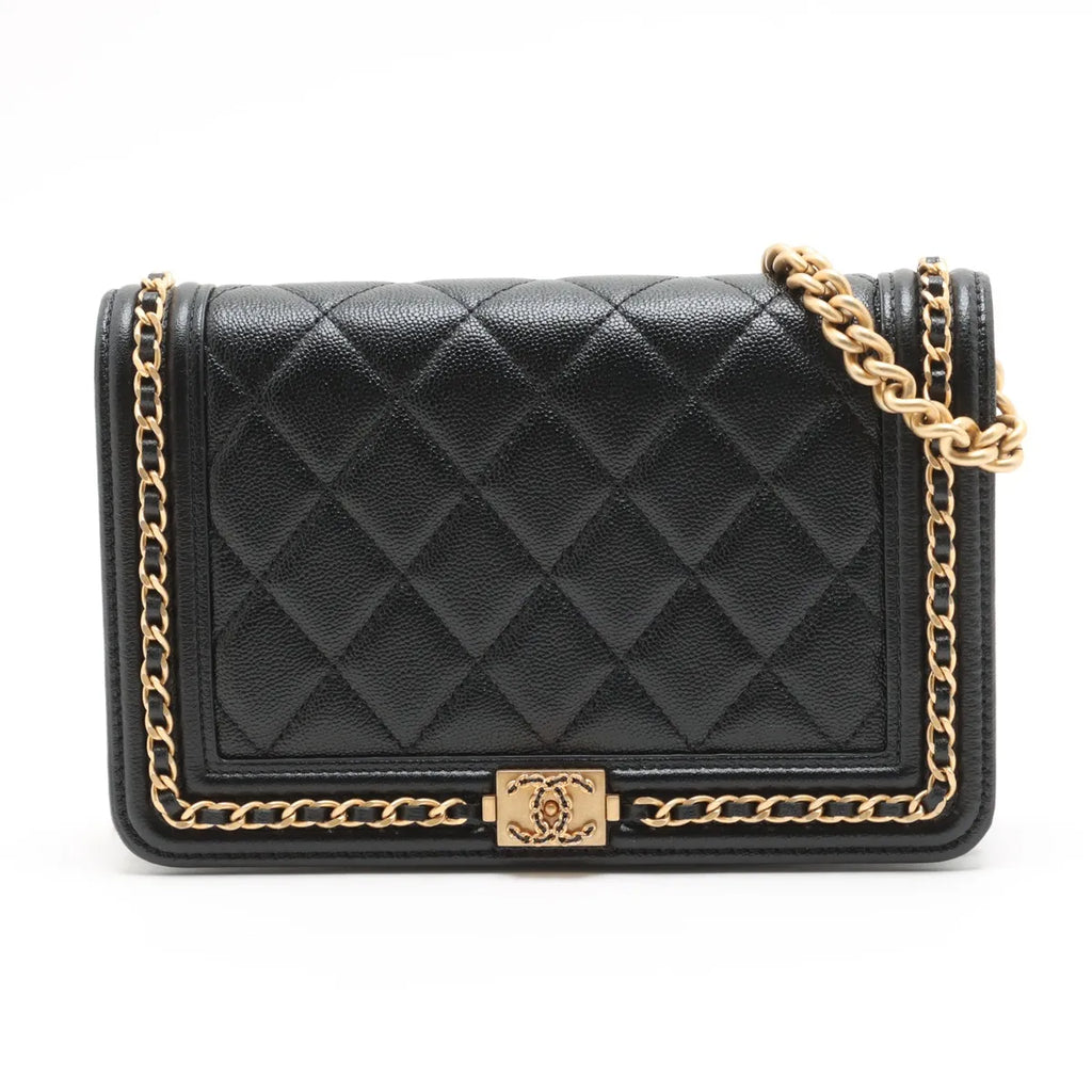 Chanel – Boy Wallet on Chain (WOC) Caviar Noir – Quincaillerie Or – photo 1