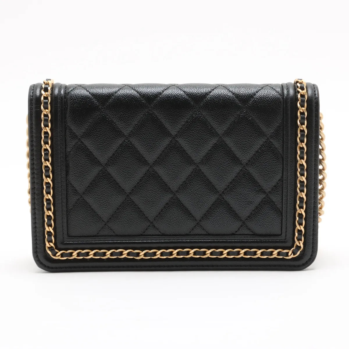 Chanel – Boy Wallet on Chain (WOC) Caviar Noir – Quincaillerie Or – photo 2