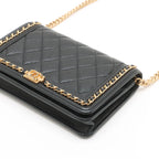 Chanel – Boy Wallet on Chain (WOC) Caviar Noir – Quincaillerie Or – photo 3