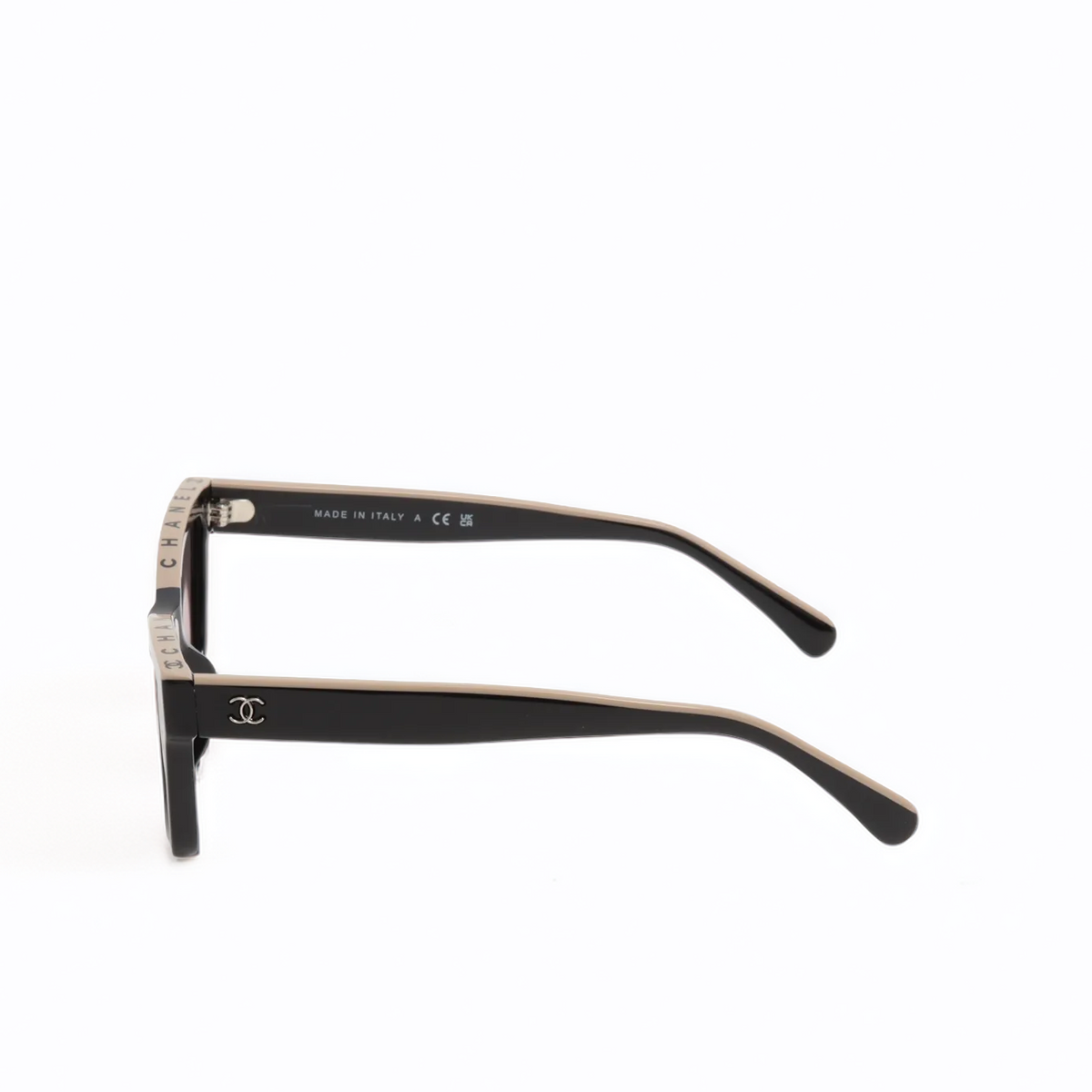 Chanel – Lunettes de soleil Coco Mark bicolore – Noir & beige – photo 2