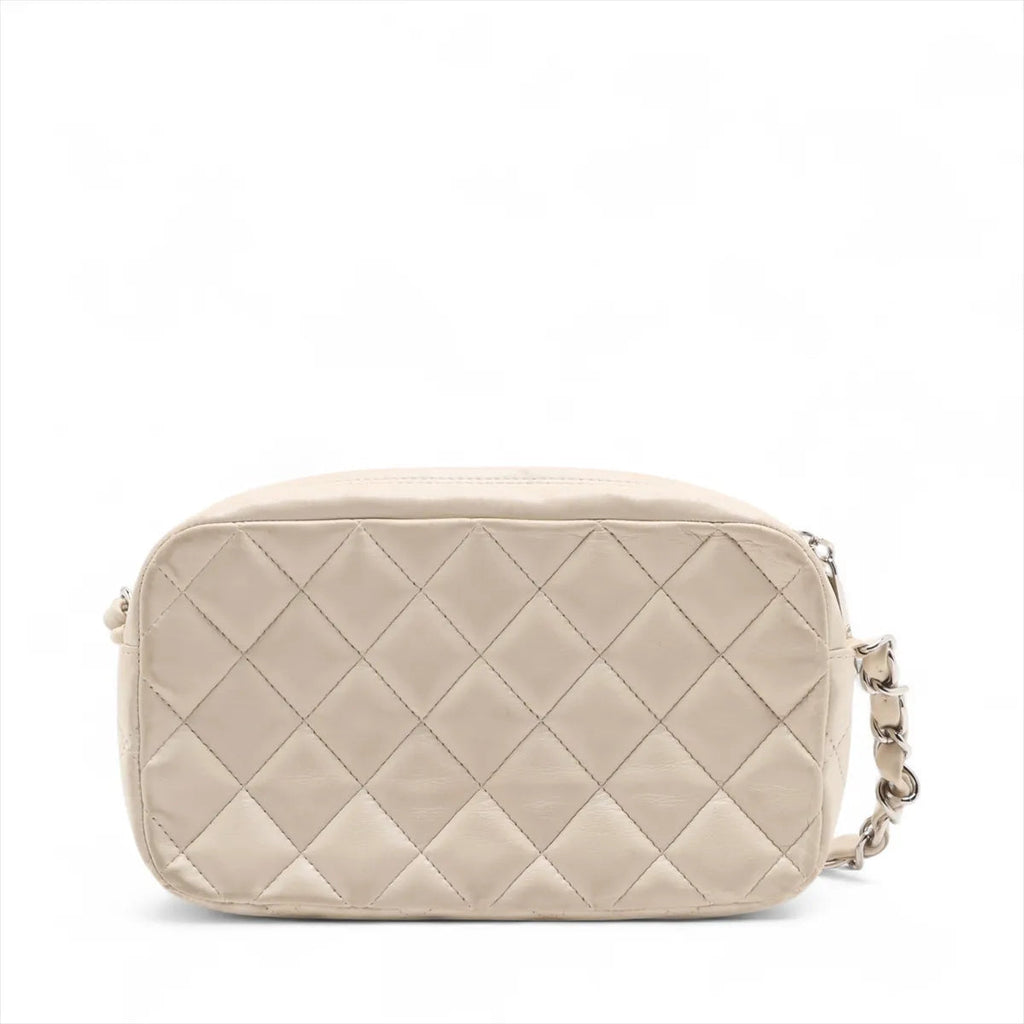 Chanel – Matelassé Camera Bag en cuir d'agneau – Beige – vue de dos