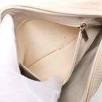 Chanel – Matelassé Camera Bag en cuir d'agneau – Beige – intérieur, bordure de poche abîmée et revêtement décollé