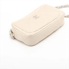 Chanel – Matelassé Camera Bag en cuir d'agneau – Beige – usure du coin gauche