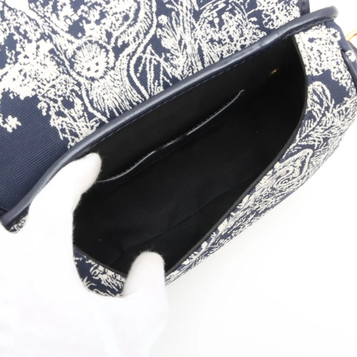 Christian Dior – Bobby Small en Toile de Jouy Fauves – Bleu marine – photo 6