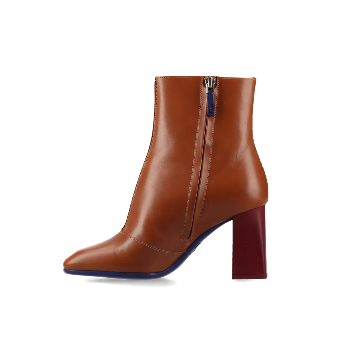 Christian Dior – Bottines en cuir marron – Talon bordeaux (T36.5) – photo 4