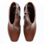 Christian Dior – Bottines en cuir marron – Talon bordeaux (T36.5) – photo 7
