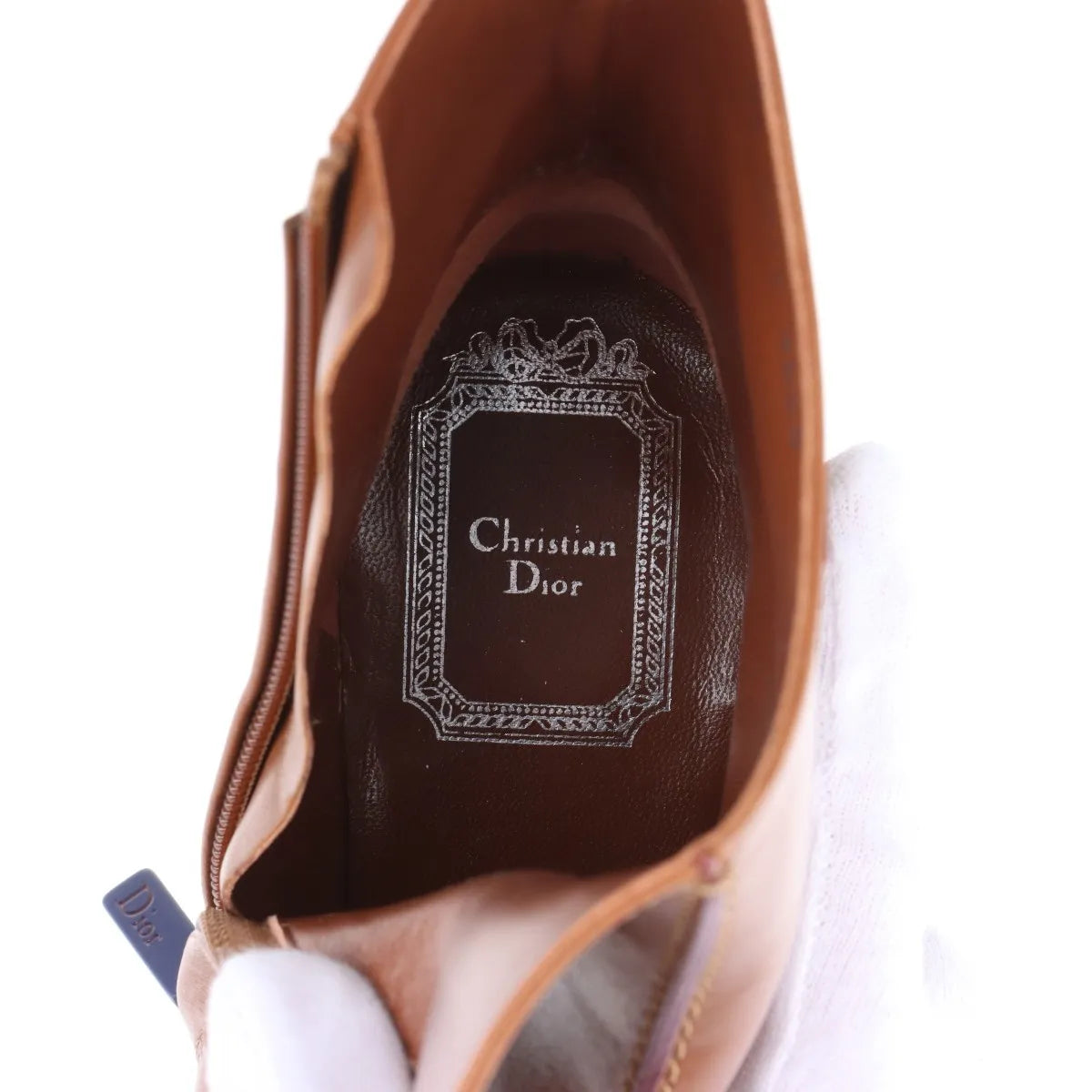 Christian Dior – Bottines en cuir marron – Talon bordeaux (T36.5) – photo 9