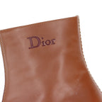 Christian Dior – Bottines en cuir marron – Talon bordeaux (T36.5) – photo 14