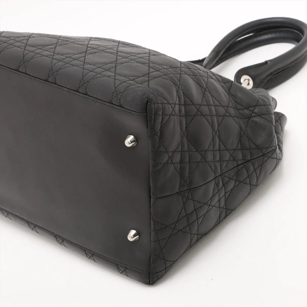 Christian Dior – Cabas Cannage en cuir d'agneau – Noir – photo 3