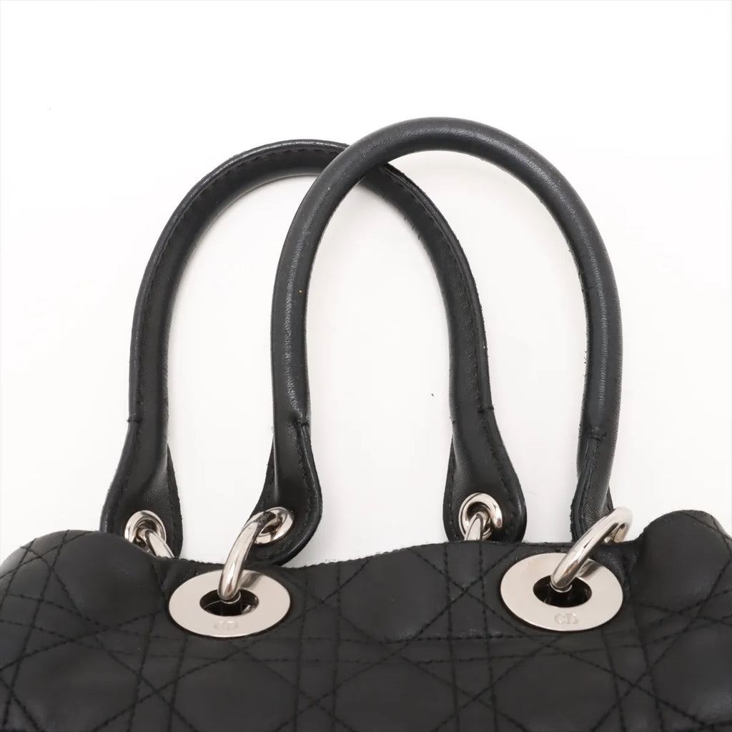 Christian Dior – Cabas Cannage en cuir d'agneau – Noir – photo 6