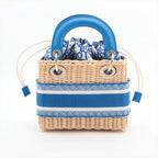 Christian Dior – Lady Dior Mini Rotin & Toile Oblique Bleu – photo 2