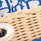 Christian Dior – Lady Dior Mini Rotin & Toile Oblique Bleu – photo 11