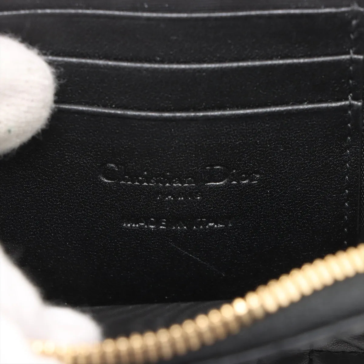 Christian Dior – Lady Dior Phone Holder Cannage Noir – étampe Christian Dior Paris Made in Italy