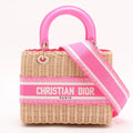 Christian Dior – Lady Dior Rotin & Toile Medium Beige & Rose – photo 1