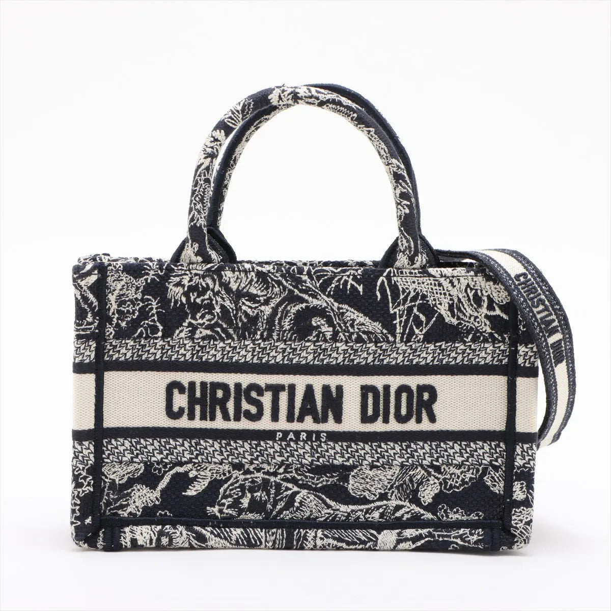 Christian Dior – Mini Book Tote Toile de Jouy Reverse Bleu Marine – photo 1