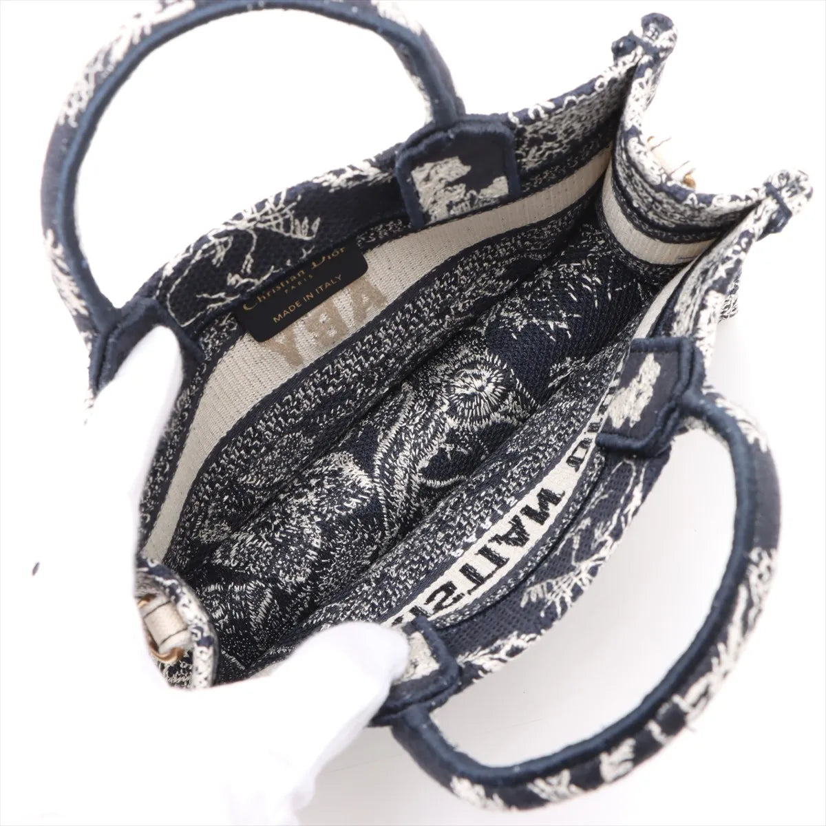Christian Dior – Mini Book Tote Toile de Jouy Reverse Bleu Marine – photo 8