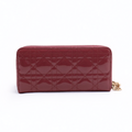 Christian Dior – Portefeuille zippé Cannage en cuir vernis – Rose framboise – photo 1