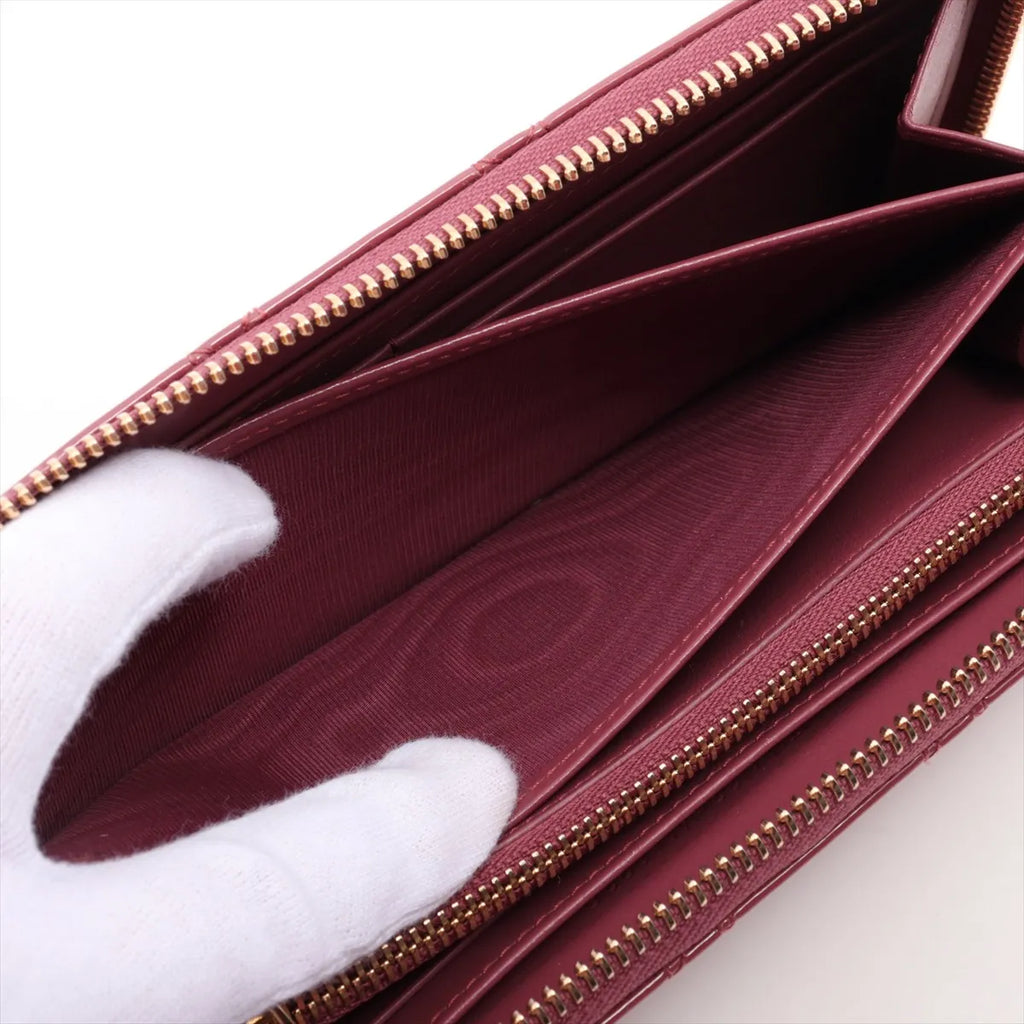 Christian Dior – Portefeuille zippé Cannage en cuir vernis – Rose framboise – photo 9