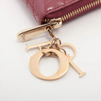 Christian Dior – Portefeuille zippé Cannage en cuir vernis – Rose framboise – photo 12