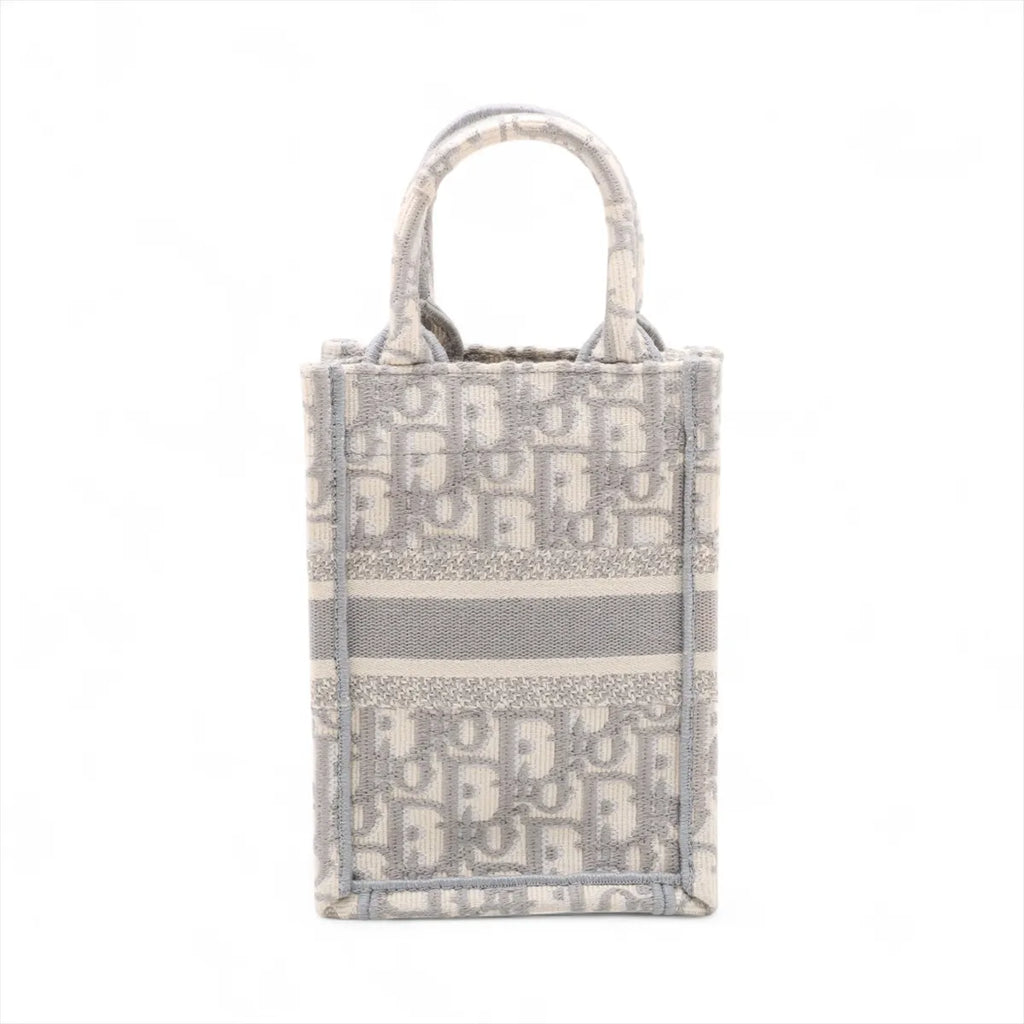Christian Dior – Sac Vertical Book Tote Mini en toile Oblique – Gris – photo 2