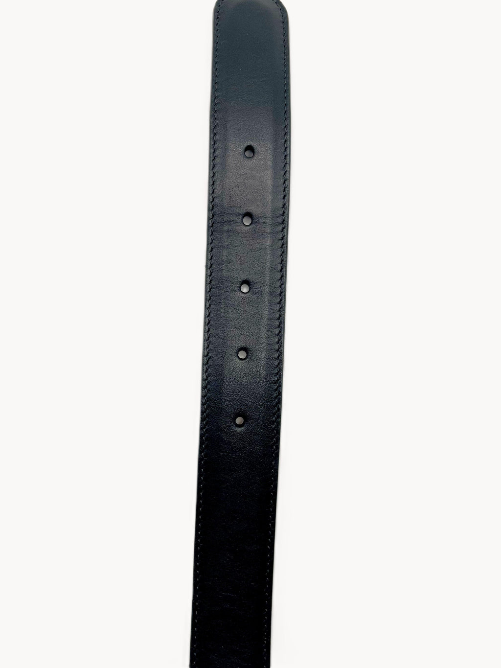 Gucci – Ceinture Crystal Horsebit en cuir – Noir – extrémité et trous d'ajustement