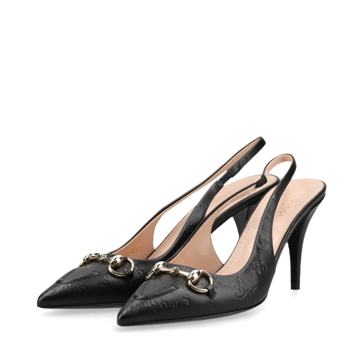 Gucci – Escarpins slingback Horsebit en cuir monogram GG – Noir (T37.5) – photo 4