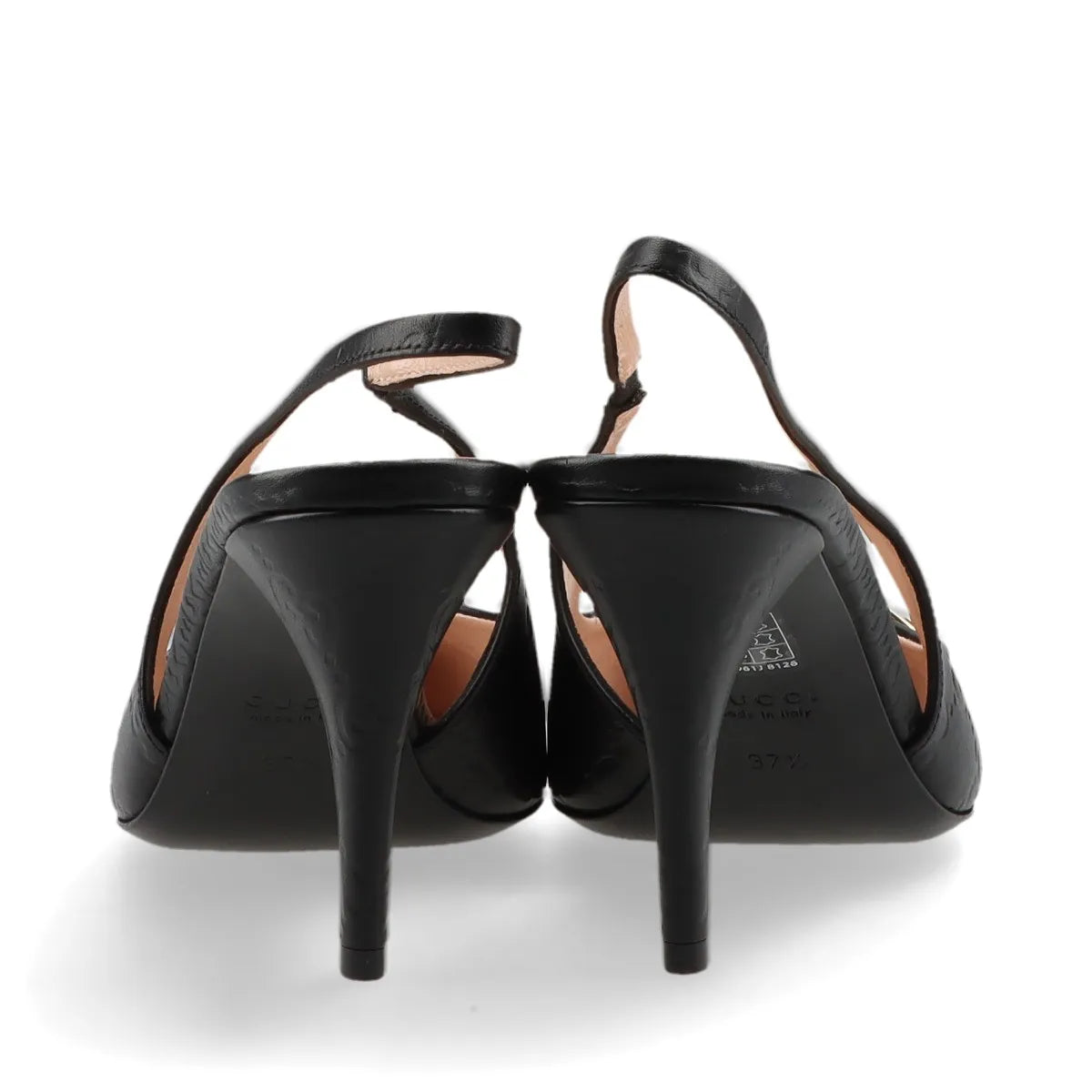 Gucci – Escarpins slingback Horsebit en cuir monogram GG – Noir (T37.5) – photo 5
