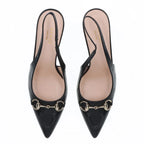 Gucci – Escarpins slingback Horsebit en cuir monogram GG – Noir (T37.5) – photo 6