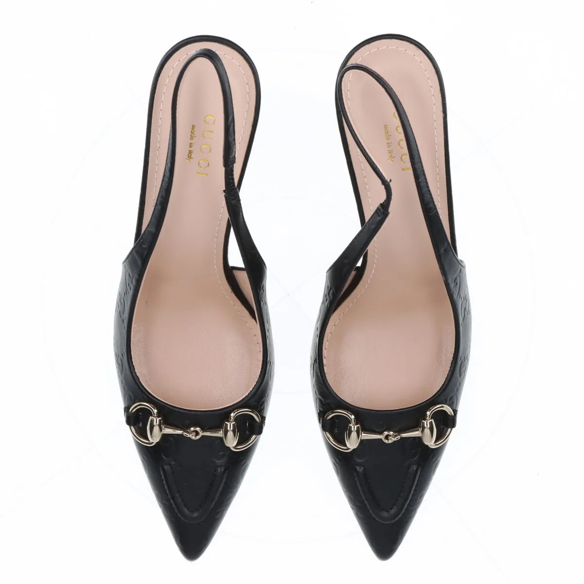 Gucci – Escarpins slingback Horsebit en cuir monogram GG – Noir (T37.5) – photo 6