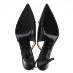 Gucci – Escarpins slingback Horsebit en cuir monogram GG – Noir (T37.5) – photo 7
