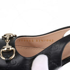 Gucci – Escarpins slingback Horsebit en cuir monogram GG – Noir (T37.5) – photo 9