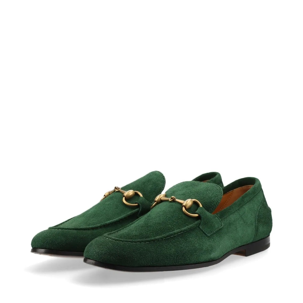 Gucci – Mocassins Jordaan en suède – Vert émeraude – photo 3