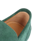 Gucci – Mocassins Jordaan en suède – Vert émeraude – photo 10
