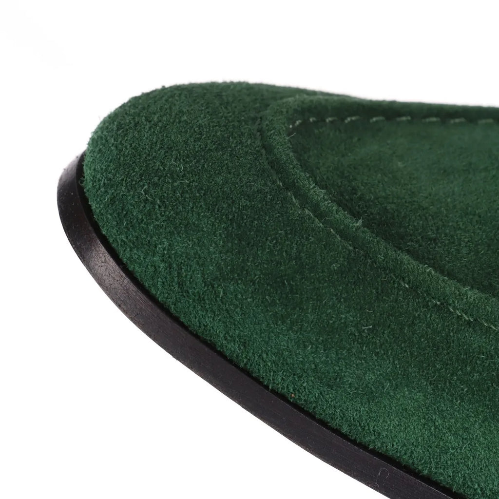 Gucci – Mocassins Jordaan en suède – Vert émeraude – photo 13