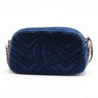 Gucci – Sac caméra GG Marmont en velours – Bleu roi – photo 2