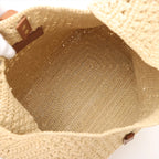 SAINT LAURENT Crochet Raffia and Leather Hobo Bag – Natural Beige