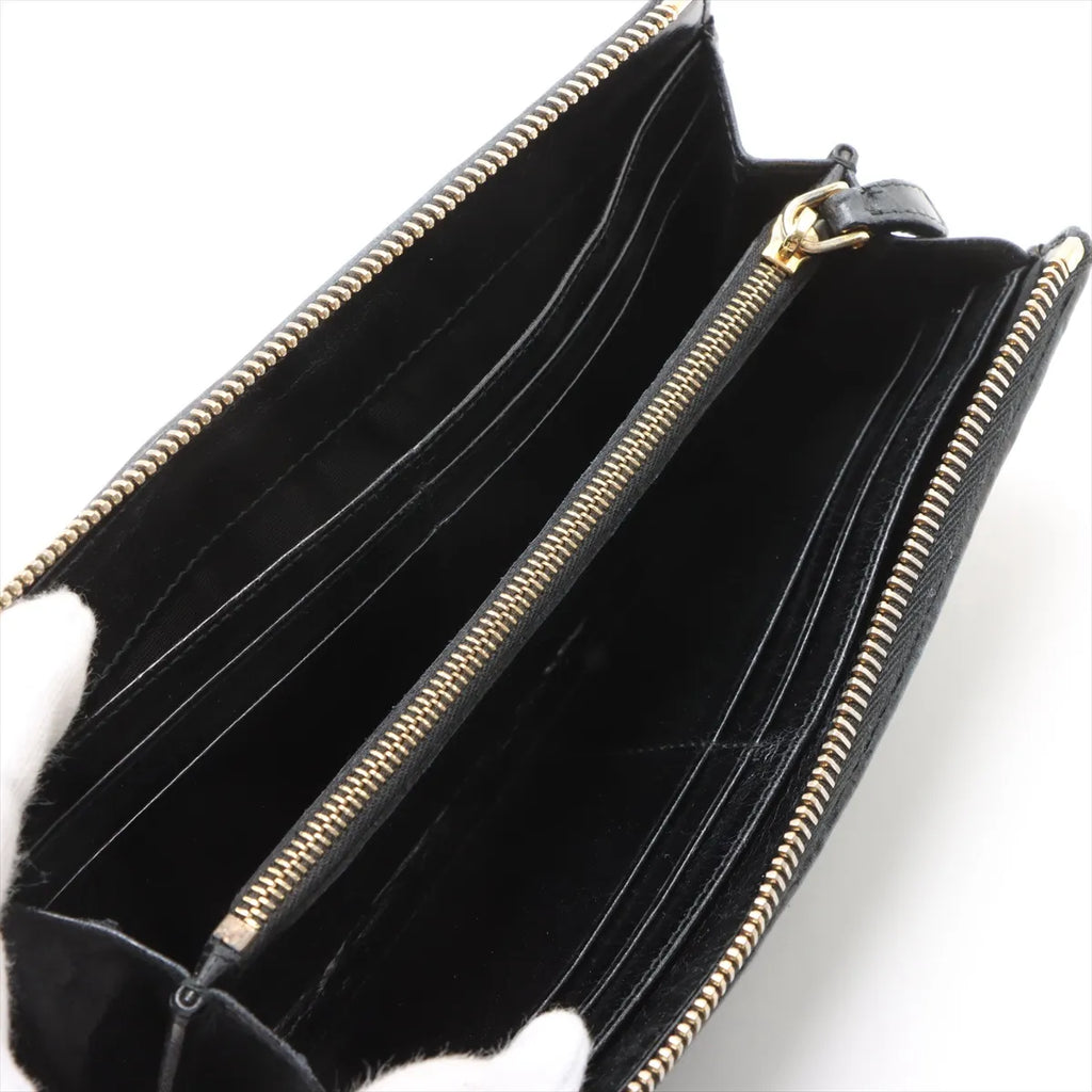 Miu Miu – Portefeuille long Matelassé L-Zip en cuir d'agneau – Noir – photo 3