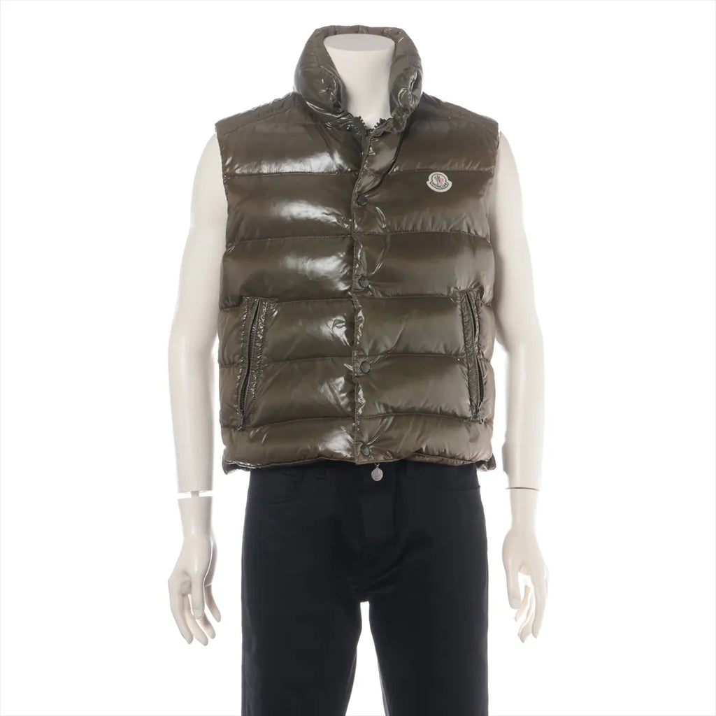 Moncler – Gilet Tibb en duvet nylon laqué – Khaki (T1) – photo 1