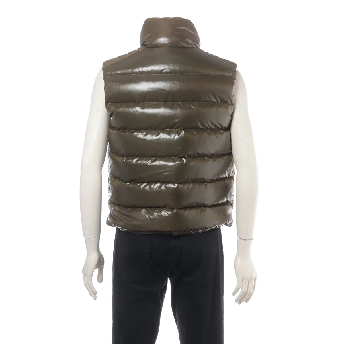 Moncler – Gilet Tibb en duvet nylon laqué – Khaki (T1) – photo 2