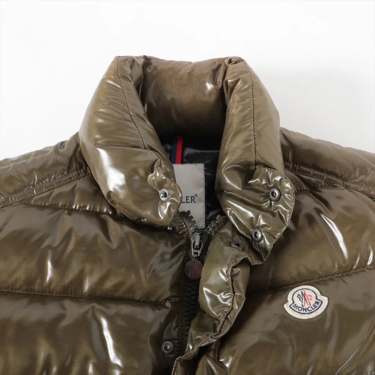 Moncler – Gilet Tibb en duvet nylon laqué – Khaki (T1) – photo 4