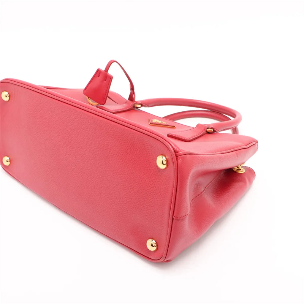 Prada – Galleria Double Zip medium en cuir Saffiano – Rouge – photo 3