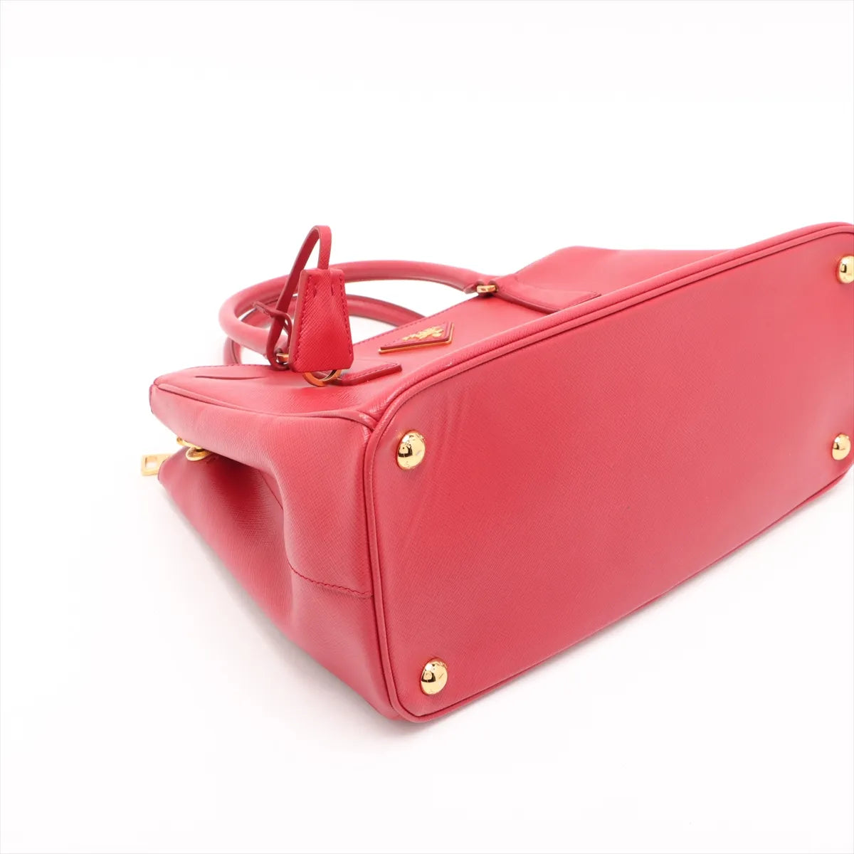 Prada – Galleria Double Zip medium en cuir Saffiano – Rouge – photo 4