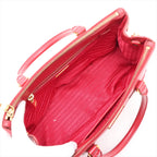 Prada – Galleria Double Zip medium en cuir Saffiano – Rouge – photo 8