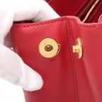Prada – Galleria Double Zip medium en cuir Saffiano – Rouge – photo 14