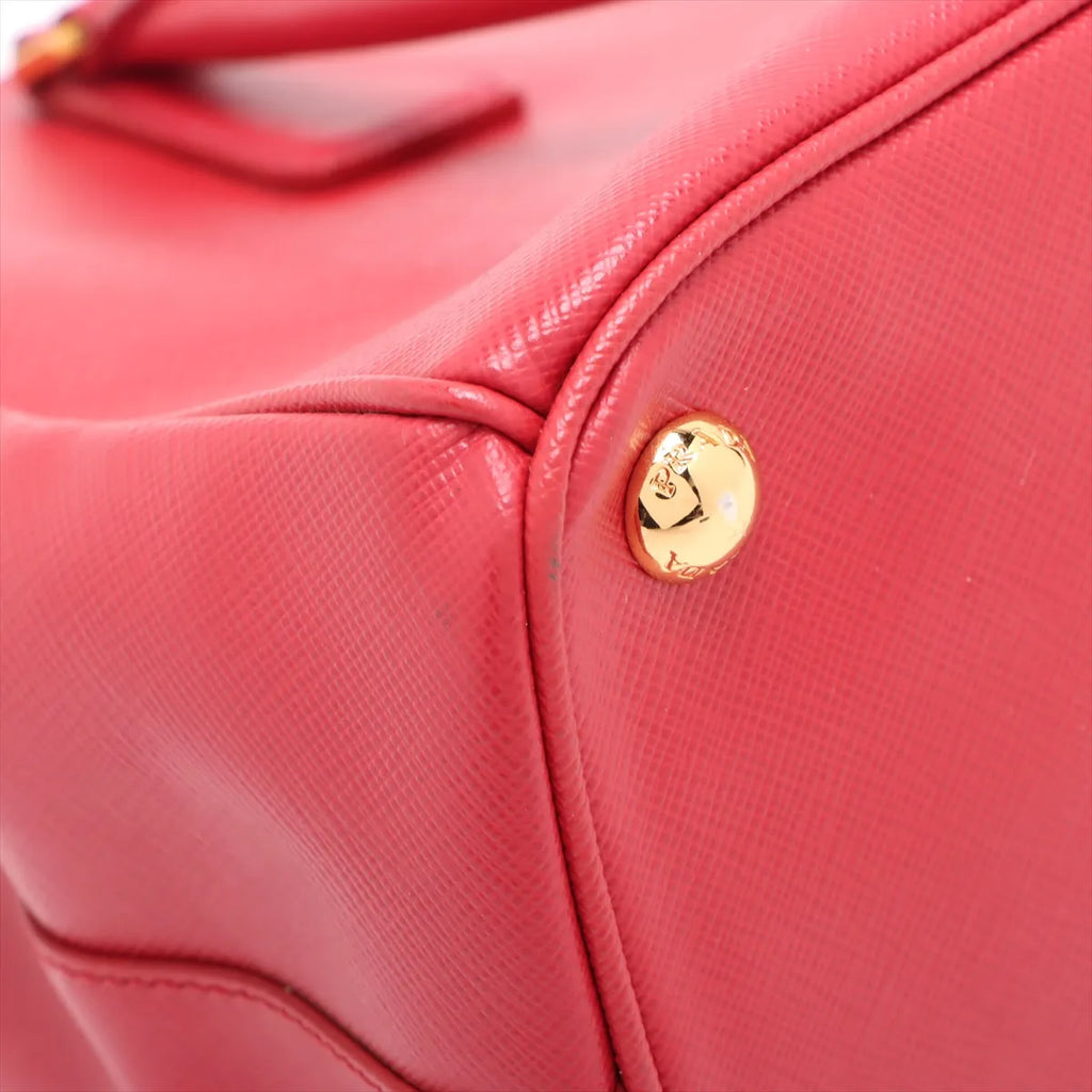 Prada – Galleria Double Zip medium en cuir Saffiano – Rouge – photo 15
