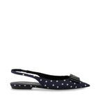 Saint Laurent – Slingback Anaïs à pois en cuir – Marine (T37) – photo 2