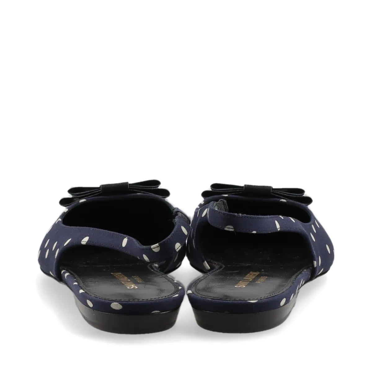 Saint Laurent – Slingback Anaïs à pois en cuir – Marine (T37) – photo 5