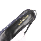 Saint Laurent – Slingback Anaïs à pois en cuir – Marine (T37) – photo 10